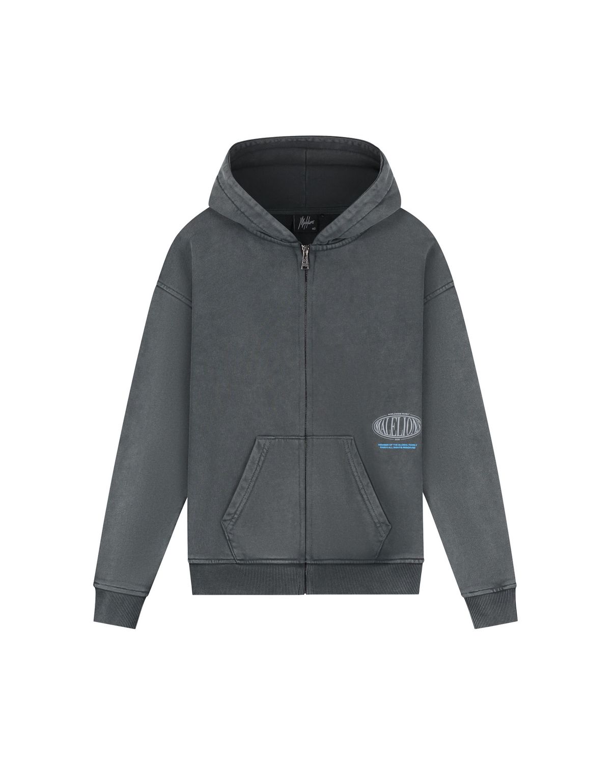 Malelions Junior Relaxed Lifestyle Zip Hoodie Acid Wash