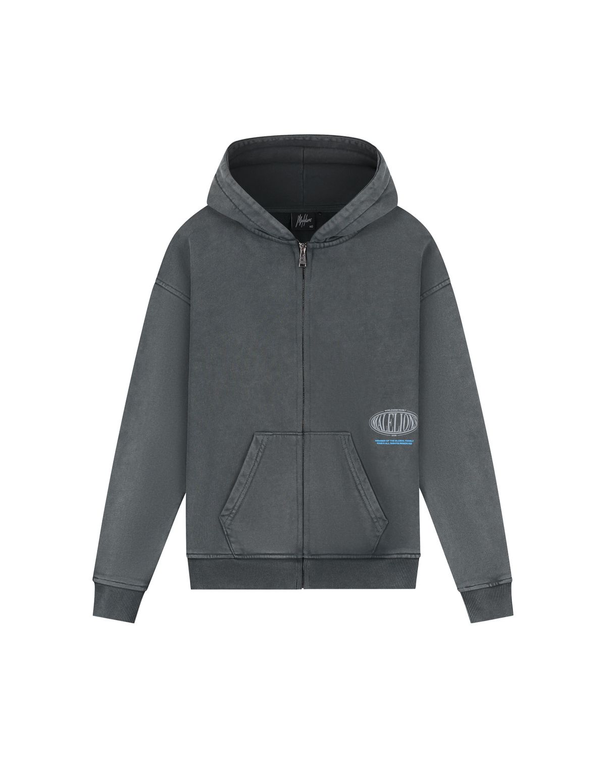 Malelions Junior Relaxed Lifestyle Zip Hoodie Acid Wash