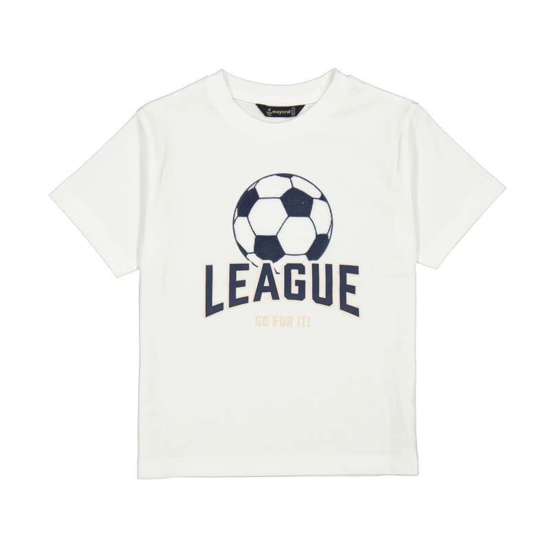 Mayoral Shirt "league" applique       Cream      3074
