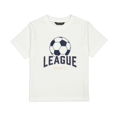 Mayoral Shirt "league" applique       Cream      3074
