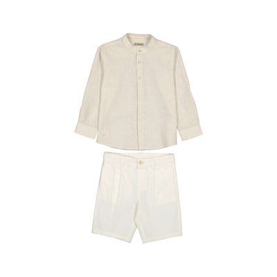 Mayoral Linen suiting bermuda set     Oat        3216