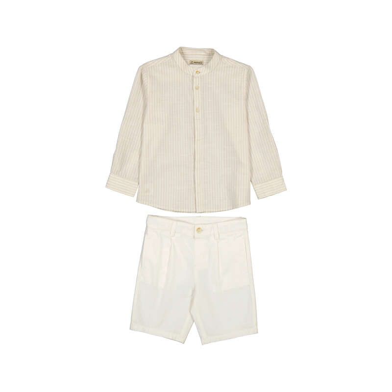 Mayoral Linen suiting bermuda set     Oat        3216