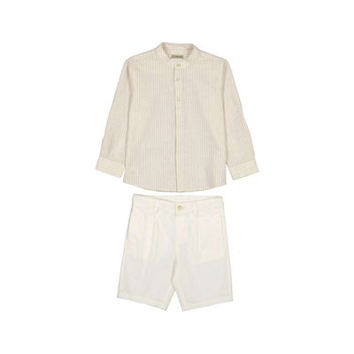 Mayoral Linen suiting bermuda set     Oat        3216