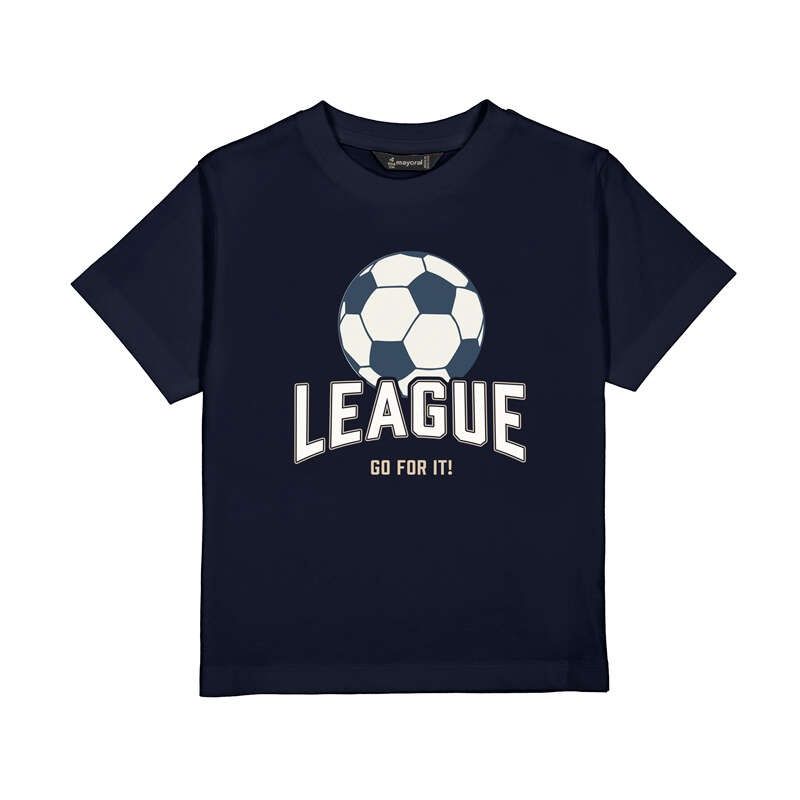 Mayoral Shirt "league" applique       Navy       3074