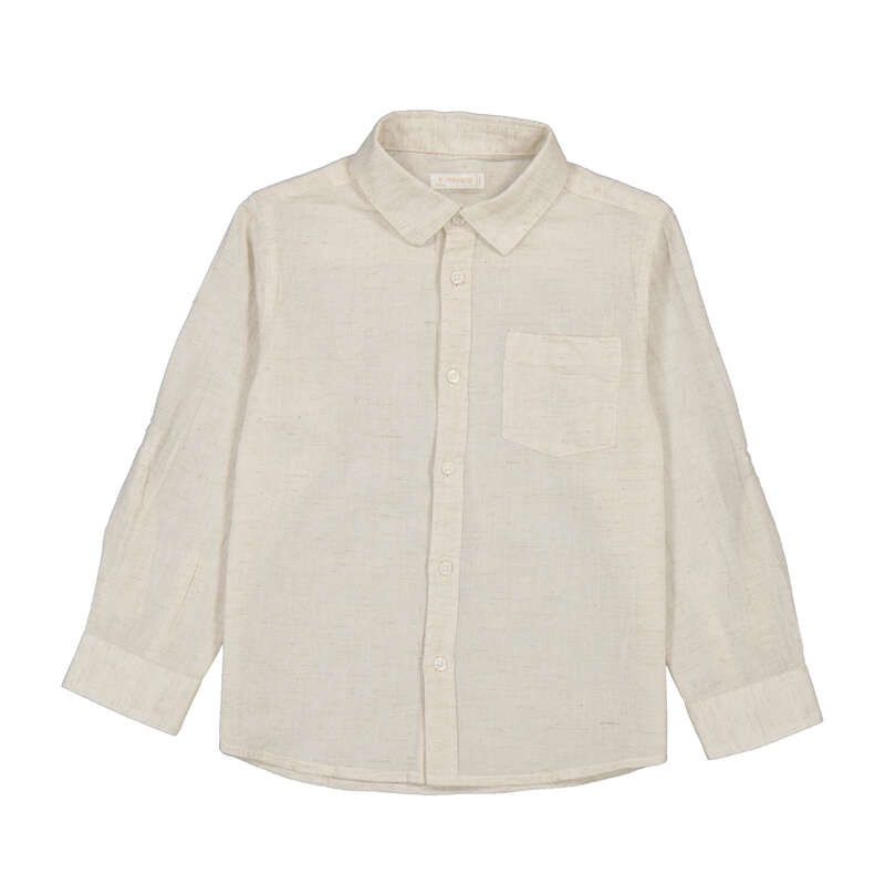 Mayoral L/s linen shirt               oat mixed  3119