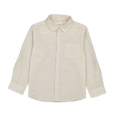 Mayoral L/s linen shirt               oat mixed  3119