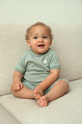 Feetje Shortama wafel - Summer Special Zeegroen