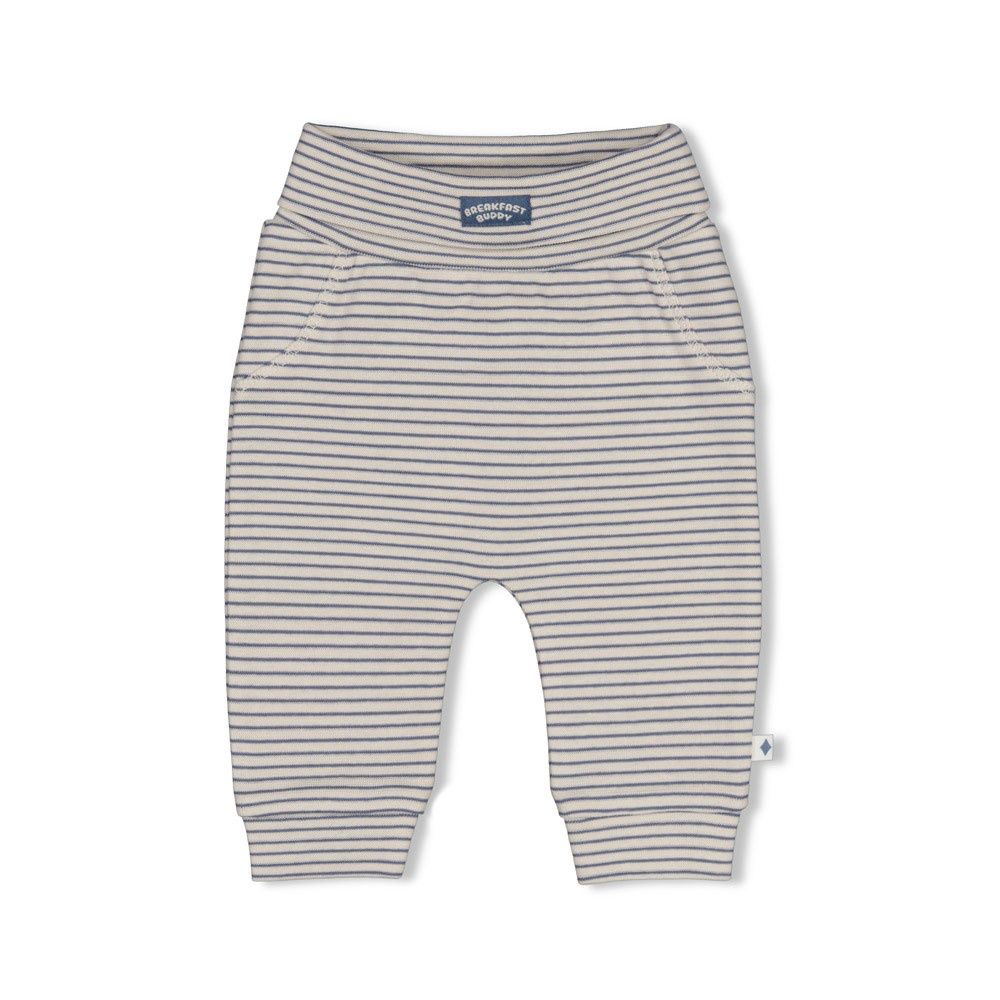 Feetje Broek rib met streep - Breakfast Buddy Blauw