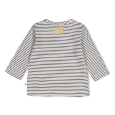 Feetje Longsleeve rib met streep - Breakfast Buddy Blauw