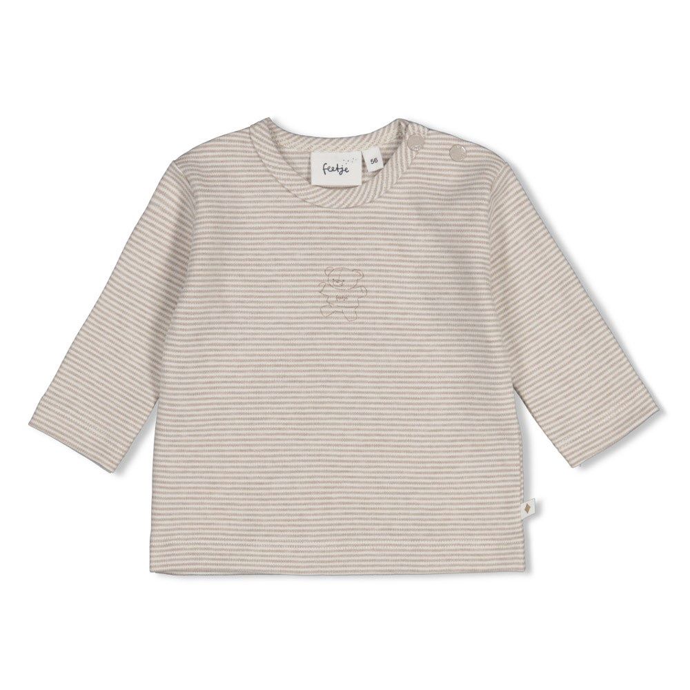 Feetje Longsleeve streep - The Cuddle Company Bruin melange