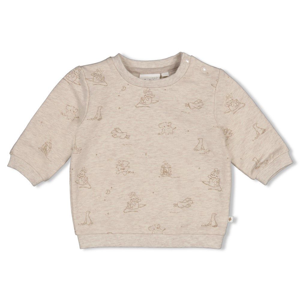 Feetje Sweater AOP - The Cuddle Company Taupe melange