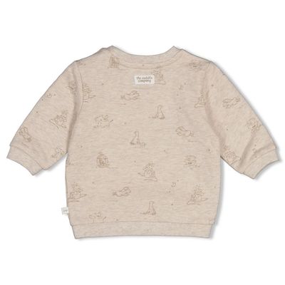 Feetje Sweater AOP - The Cuddle Company Taupe melange