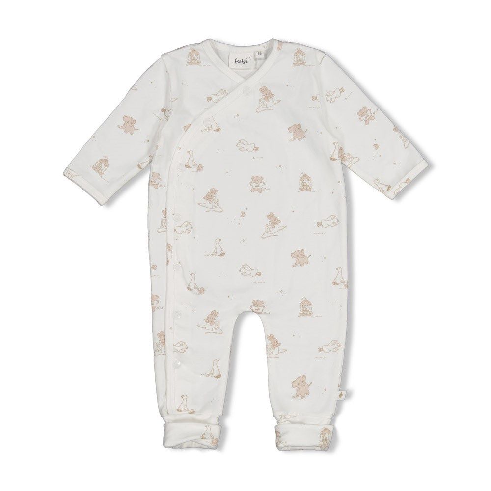 Feetje Pak omslagvoet AOP - The Cuddle Company Offwhite