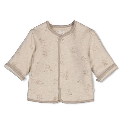 Feetje Omkeerbaar jasje velours rib - The Cuddle Company Taupe melange