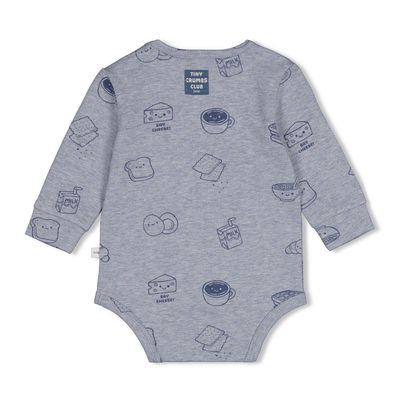 Feetje Romper AOP - Breakfast Buddy Blauw melange