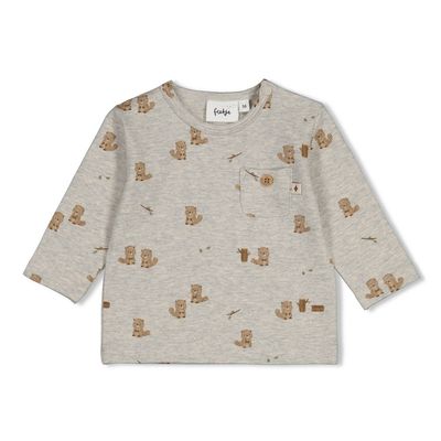 Feetje Longsleeve AOP - Tiny Timber Tales Grijs melange