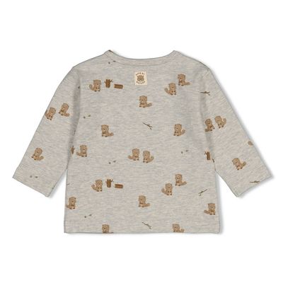 Feetje Longsleeve AOP - Tiny Timber Tales Grijs melange