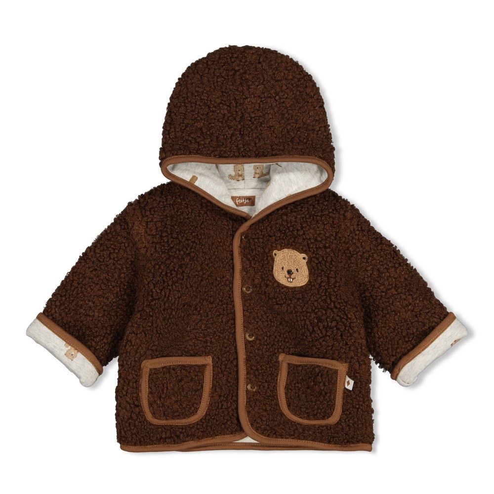Feetje Omkeerbaar teddy jasje met capuchon - Tiny Timber Tales Bruin