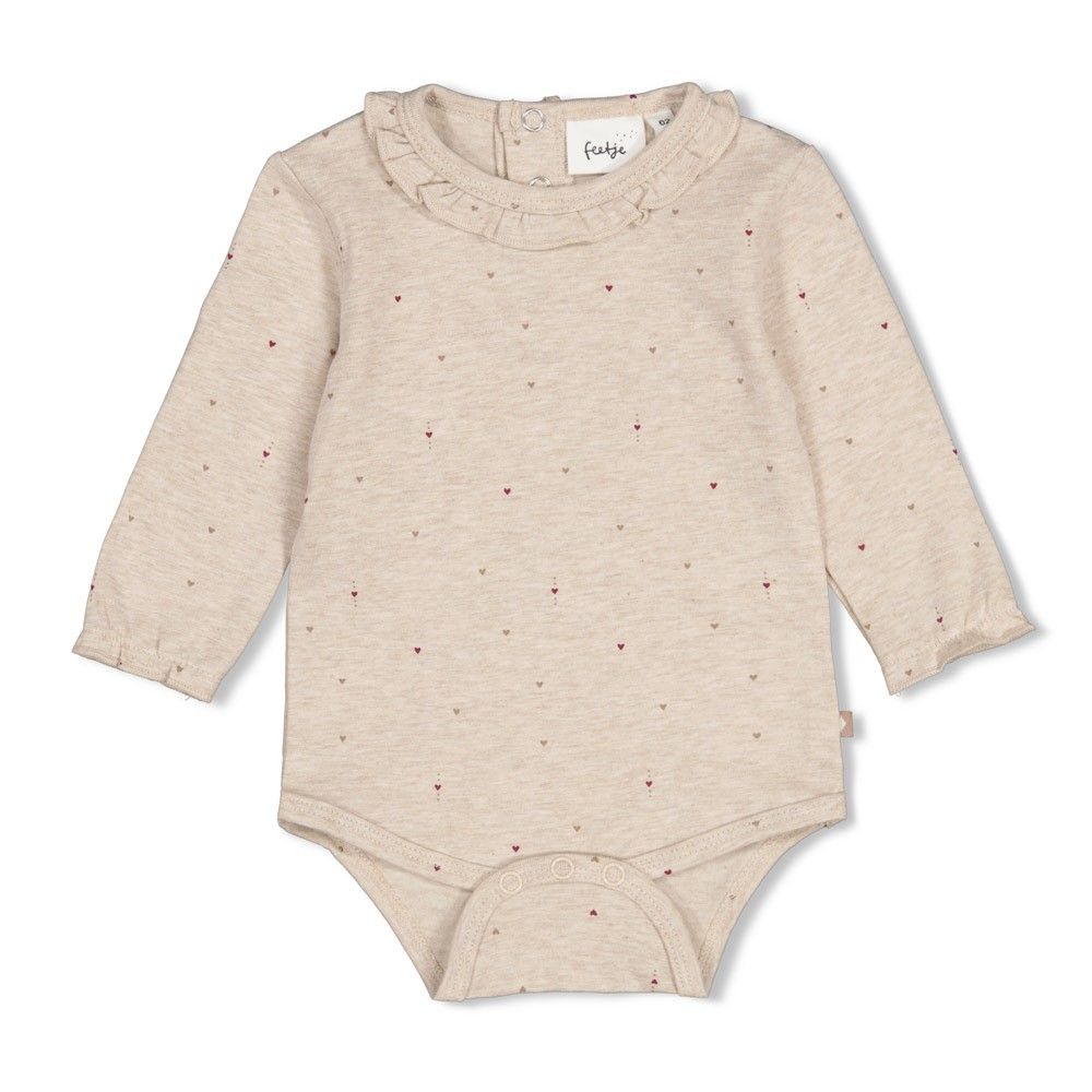 Feetje Romper AOP - My Little Love Taupe melange