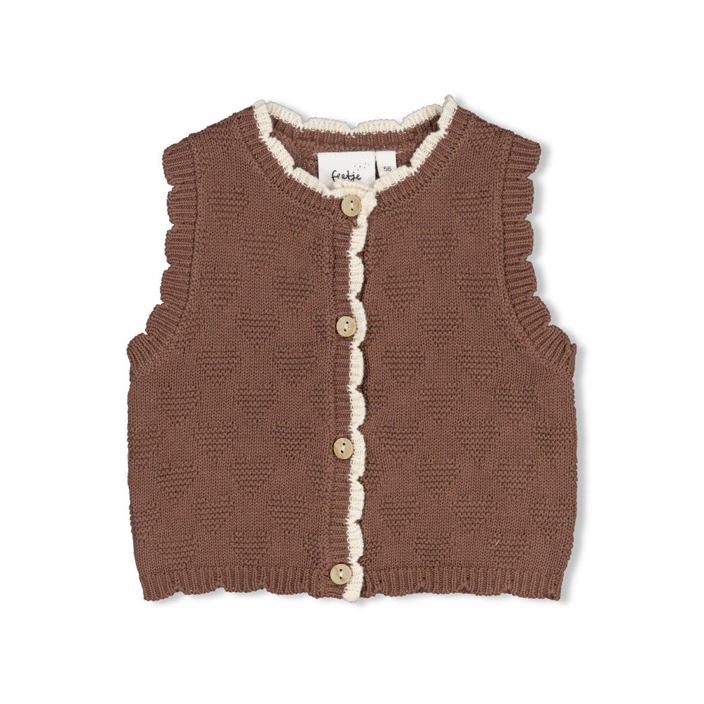 Feetje Gilet gebreid - My Little Love Taupe