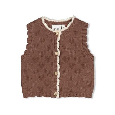 Feetje Gilet gebreid - My Little Love Taupe