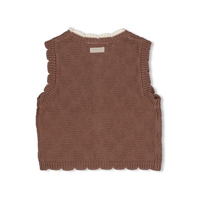 Feetje Gilet gebreid - My Little Love Taupe