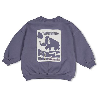 Sturdy Sweater met backprint oversized - Rock the Earth Blauw