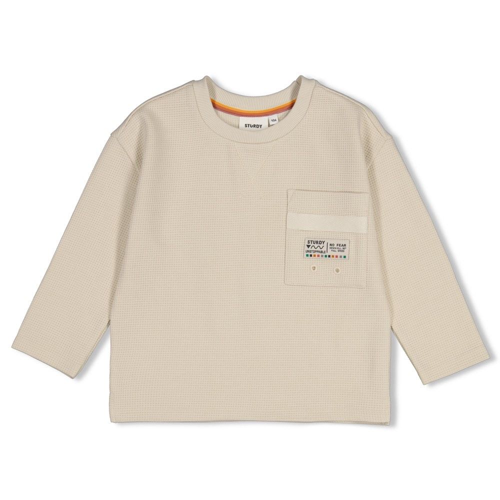 Sturdy Longsleeve met backprint oversized- Mountain top Wit