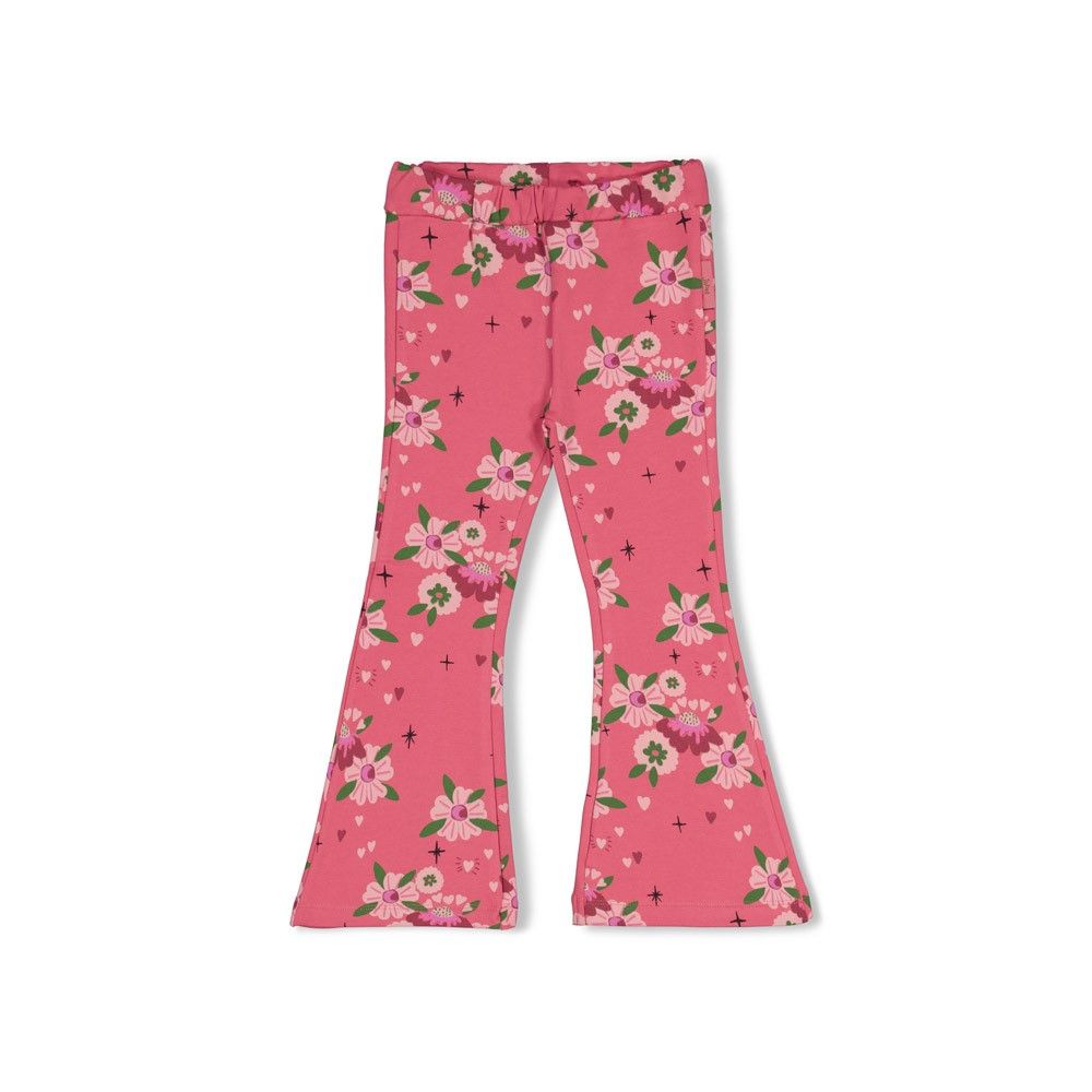 Jubel Flared broek AOP - Moon Flowers Roze
