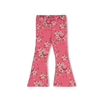 Jubel Flared broek AOP - Moon Flowers Roze