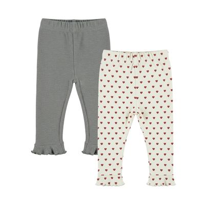 Dirkje Leggings, 2-pack M60489-35 Mid gray melee