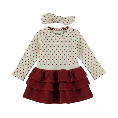 Dirkje 2 pc set, Dress ls, Headband M60479-35 Antique white