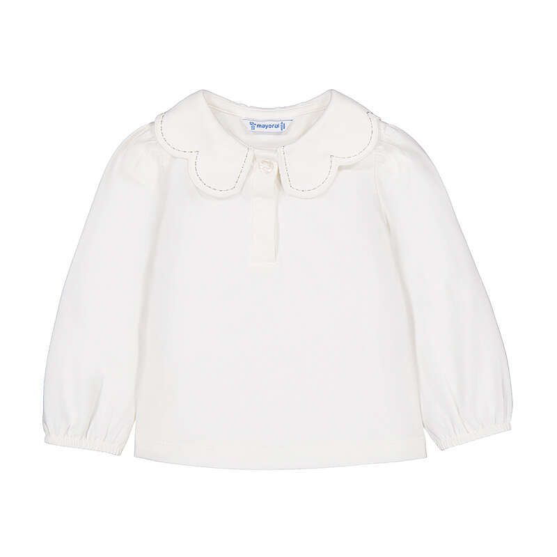 Mayoral L/s polo w/ wave collar 2114 Nat-champa