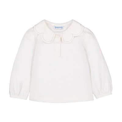 Mayoral L/s polo w/ wave collar 2114 Nat-champa