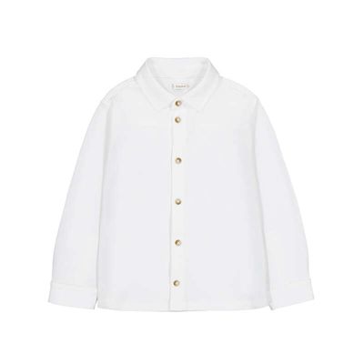 Mayoral Long-sleeve pique knit shirt 4145 White