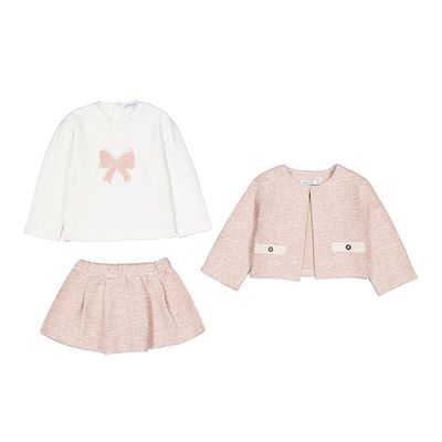 Mayoral Tweed-knit skirt set 2954 petisui