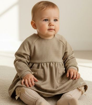 Gymp Dress Laurien Beige - Gold