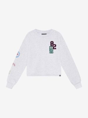 Indian bluejeans Sweater Patches Grey White Melange