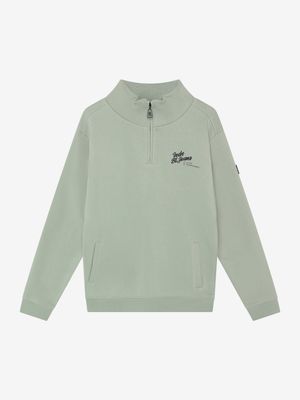 Indian bluejeans Zip Sweater INDN Brushed Dust Green