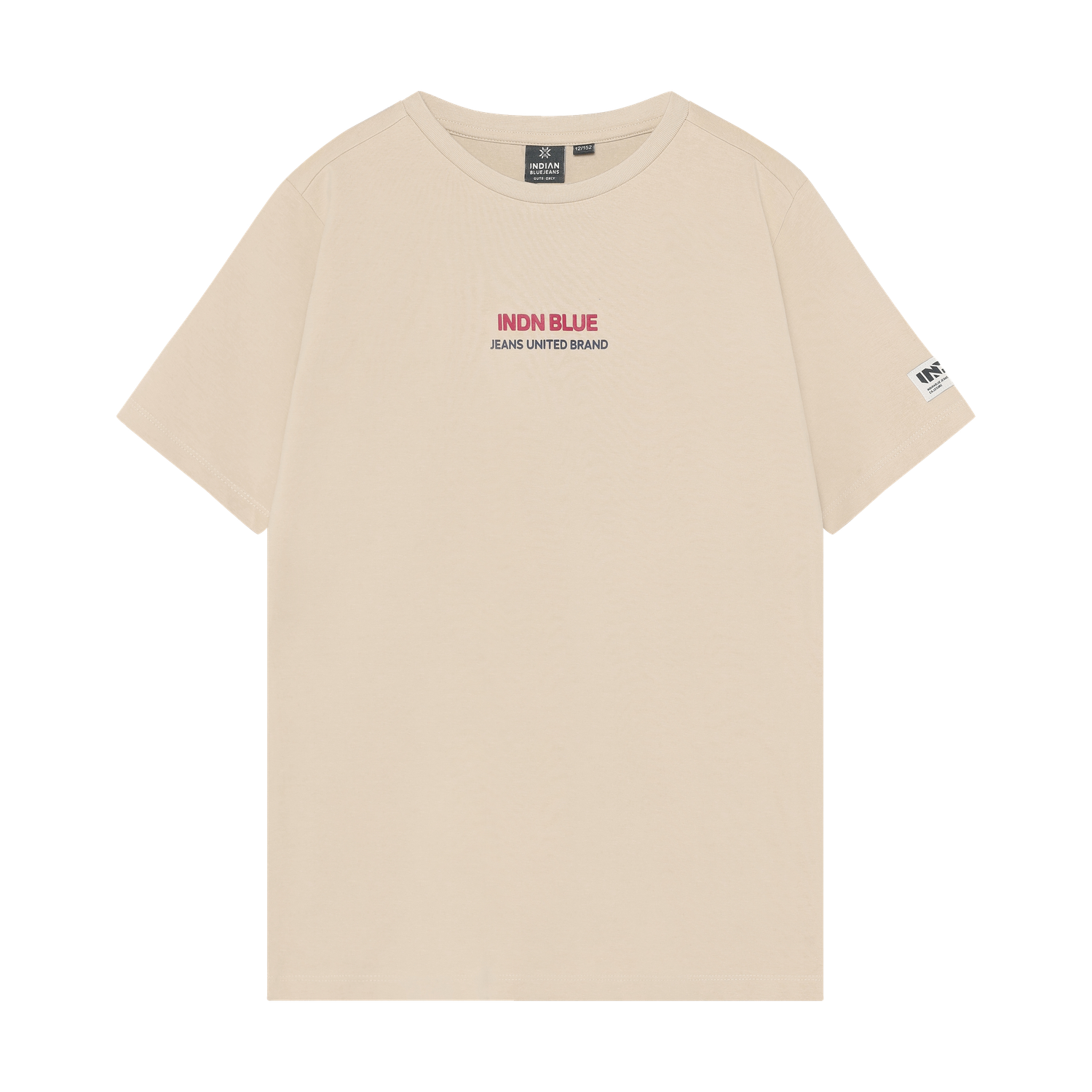 Indian Blue Jeans T-Shirt Indian Backprint Pale Sand