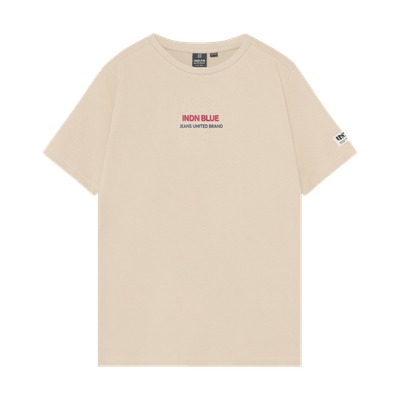 Indian Blue Jeans T-Shirt Indian Backprint Pale Sand
