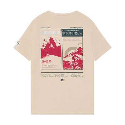 Indian Blue Jeans T-Shirt Indian Backprint Pale Sand