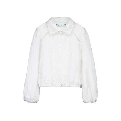 Abel &amp; Lula Long-sleeve shirt shiny ribbo Ivory