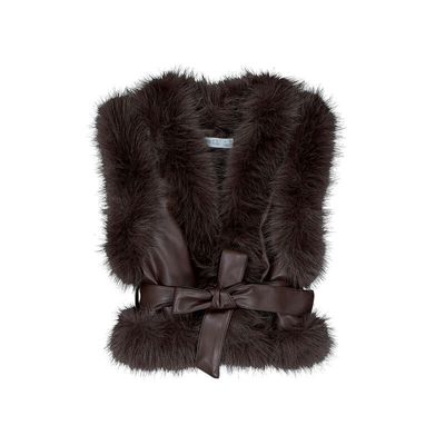 Abel &amp; Lula Faux-fur padded vest Truffle