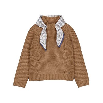 Abel &amp; Lula Scarf-detail sweater Camel