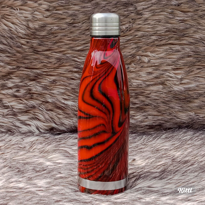 Red and Black Custom Hydro dipped 17oz Stainless Steel Insulated Tumbler
