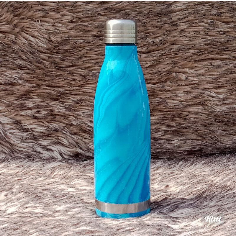Blue and Turquoise Custom Hydro dipped 17oz Stainless Steel Insulated Tumbler