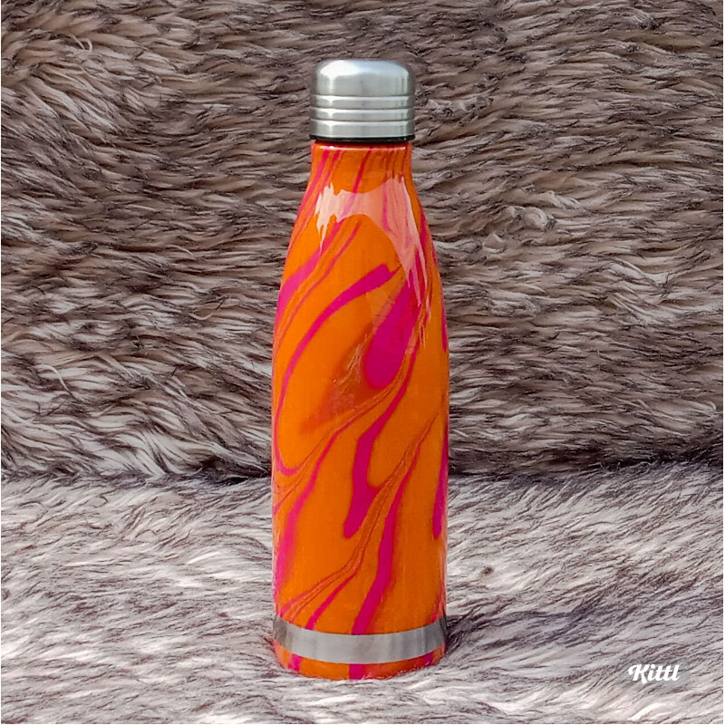 Orange and Magenta Custom Hydro dipped 17oz Stainless Steel Insulated Tumbler