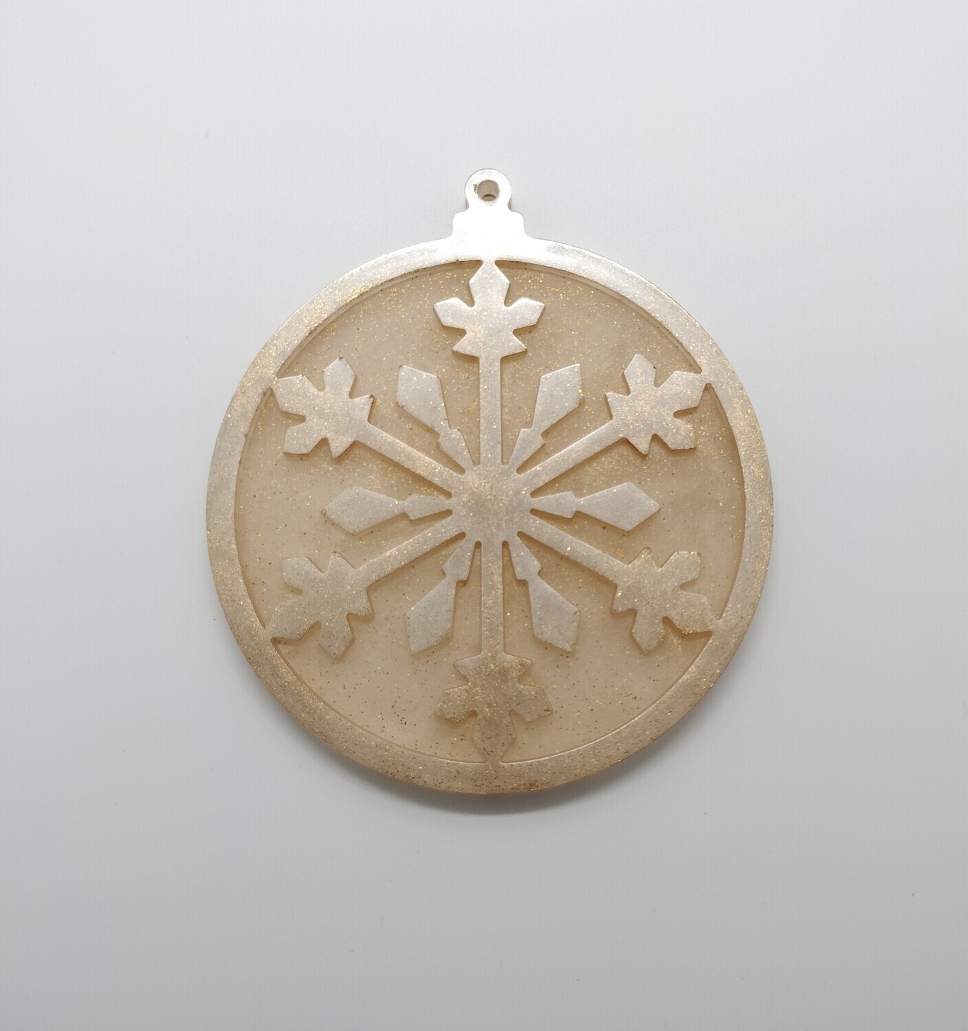 Kersthanger (XL) rond sneeuwvlok goud