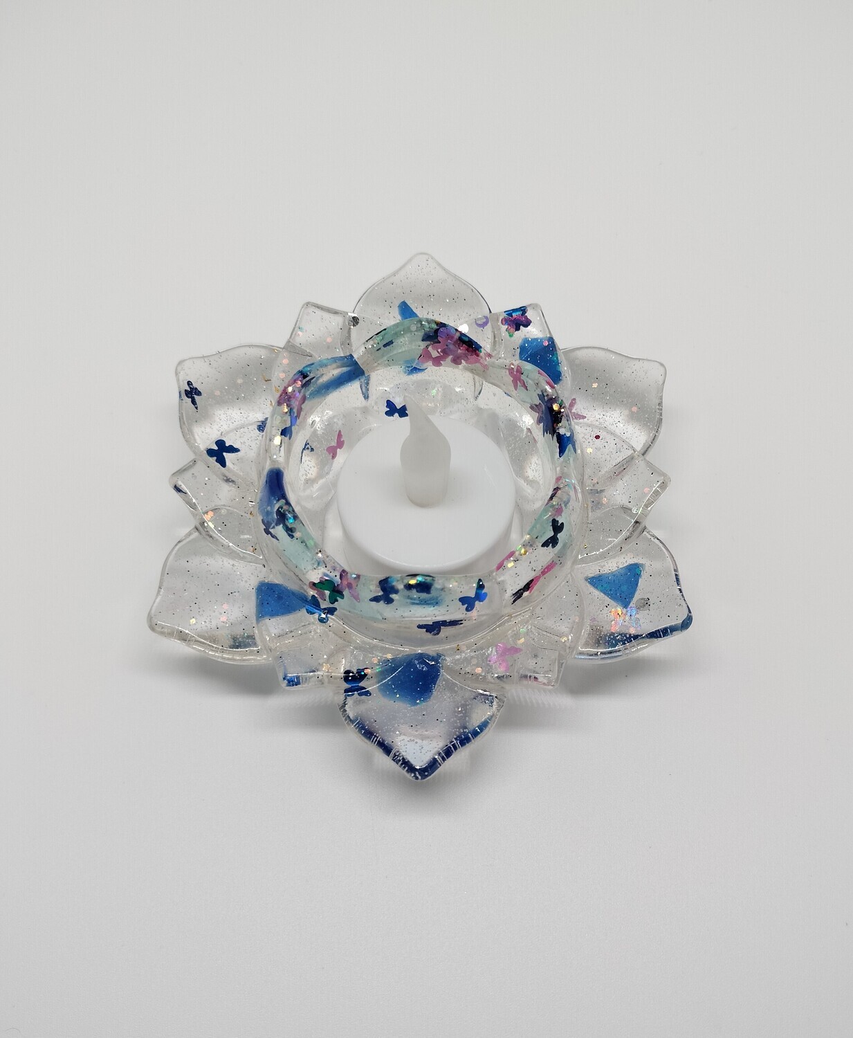 Lotus theelichthouder met vlinders